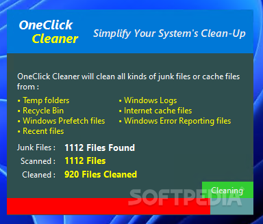 OneClick Cleaner Screenshot